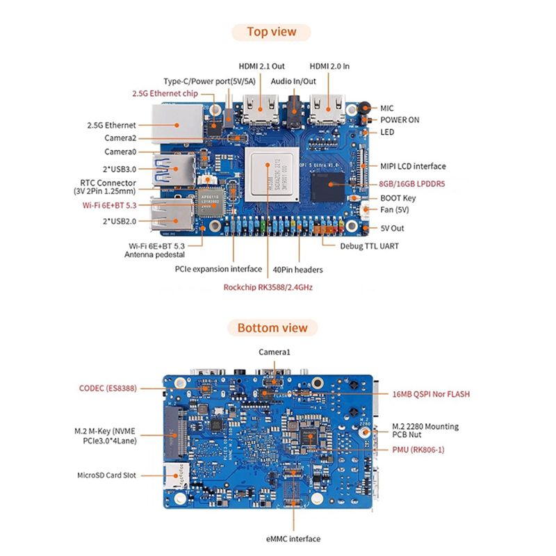 ABRI-For Orange Pi 5 Ultra RK3 - Rk3588 Mini Pc Board review and price