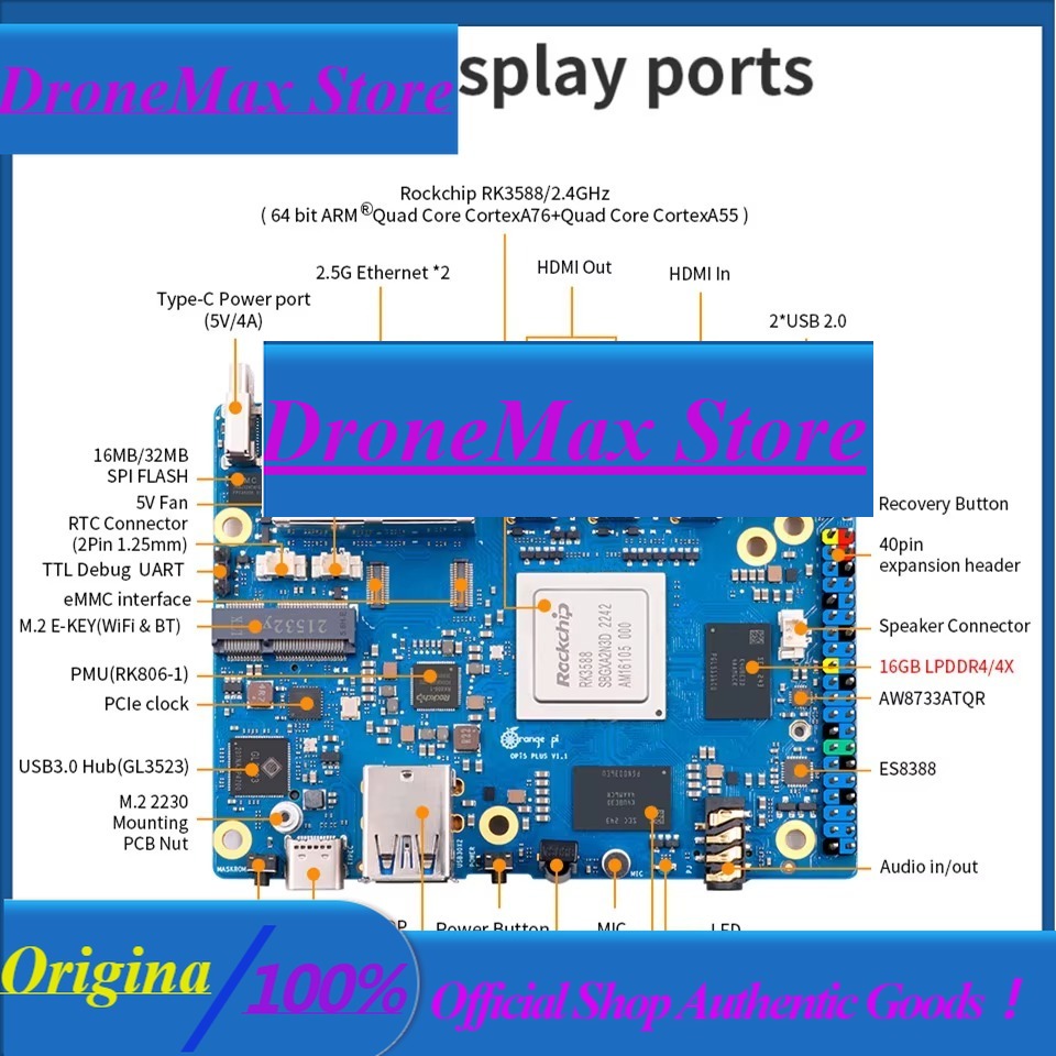 DroMaRockchip Single Board RK3 - Orange Pi 5 Plus 32Gb review and price